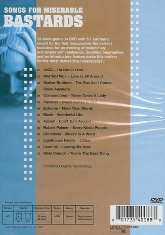 Muziek DVD - Songs for miserable bastards