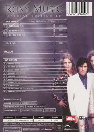 Muziek DVD - Roxy Music Special Edition EP